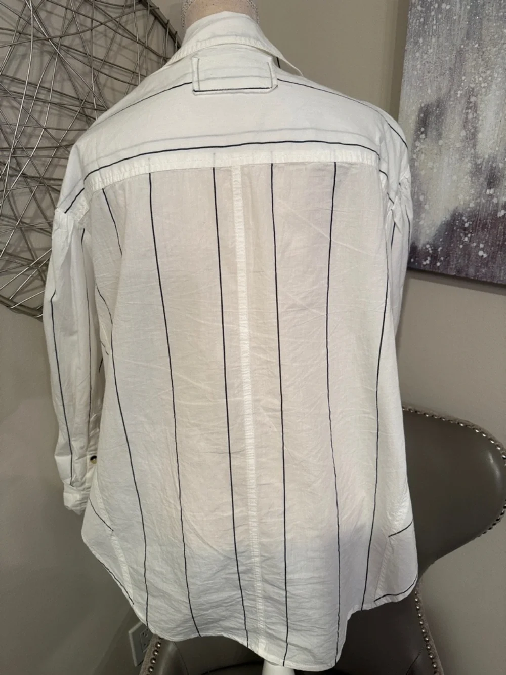 We The Free Happy Hour stripe cotton button-up shirt size small